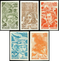 ** ESSAIS DE COULEURS NON DENTELES - 1744/48 Célébrités 1973, La Série En 5 ESSAIS De COULEUR NON DENTELES, TB - Other & Unclassified