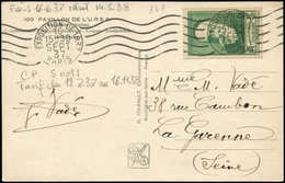 Let LETTRES DU XXe SIECLE - N°343 16/9/37, CP Ill., 5 Mots Ordinaires, TB - Lettres & Documents