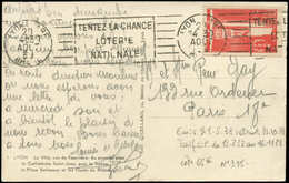 Let LETTRES DU XXe SIECLE - N°395 Lyon Gare 29/8/39, CP + 5 Mots, TB - Lettres & Documents