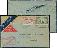 Let Air Bleu - N°303 Et PA 7 Obl. Càd PARIS 25/7/35 Sur Env., Cachet  PARIS-TOULOUSE, TB - Premiers Vols