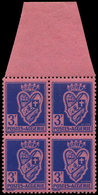 ** ALGERIE 181 : Armoiries, 3f. Bleu Sur Rose Très Foncé Au Lieu De Bleu, BLOC De 4 Bdf, TB - Other & Unclassified