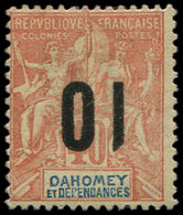 * DAHOMEY 39a : 10 S. 40c. Rouge Orange, Surch. RENVERSEE, TB. Br - Autres & Non Classés