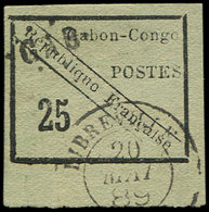 GABON 15 : 25c. Noir S. Vert, Obl., TB. C Et Br - Autres & Non Classés