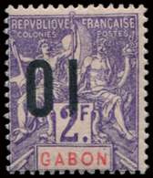 * GABON 77a : 10 Sur 2f. Violet, Surcharge RENVERSEE, TB - Other & Unclassified