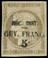 (*) GUYANE 6b : 5c. Sur 30c. Brun, DOUBLE Surcharge, TB - Other & Unclassified