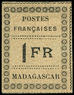 (*) MADAGASCAR 12 : 1f. Noir Sur Jaune, Clair Au Verso, Sinon Bel Aspect - Other & Unclassified