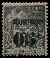 MARTINIQUE 10 : 05c. Sur 10c. Noir Sur Lilas, Obl., TB - Autres & Non Classés