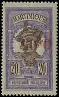 ** MARTINIQUE 106a : 0,05 Sur 20c. Violet, Surcharge RENVERSEE, TB. Br - Autres & Non Classés