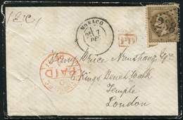 Let MONACO France N°30 30c. Brun, Obl. GC 2387 S. Env., Càd T17 MONACO (87) 7/12/71, Arr. LONDON 11/12, TB, Cote Cérès - ...-1885 Prephilately