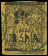 NOUVELLE CALEDONIE 4a : 25 Sur 35c. Violet-noir Sur Jaune, Surcharge RENVERSEE, Obl., TB - Used Stamps