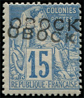 * OBOCK 15aB : 15c. Bleu, DOUBLE Surcharge, TB - Other & Unclassified