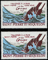 ** SAINT PIERRE ET MIQUELON 546 : Los Gringos, 2,50, Impression DOUBLE  Par Décalage Du Rouge, TB. C - Unused Stamps