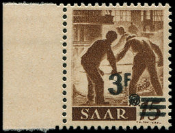 ** SARRE 220A : 3f. S. 15pf. Marron, Papier Jaunâtre, Ch. S. Bdf, TB - Nuevos