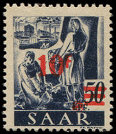 * SARRE 225A : 10f. Sur 50p. Violet-gris, Papier Jaunâtre, TB - Nuevos