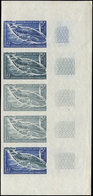 ** T.A.A.F. 22 : Baleine, BANDE De 5 Essais De Couleur NON DENTELEES Cdf, TB - Used Stamps