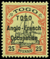 ** TOGO 36 : 25pf. Rouge S. Jaune, Surch. T I, TB - Other & Unclassified