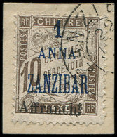 ZANZIBAR 69 : 1a. Sur 10c. Brun, Obl. S. Fragt, TB - Unused Stamps