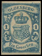 (*) ALLEMAGNE (ANCIENS ETATS) OLDENBOURG 12 : 1g. Bleu, Restes De Gomme, TB. C - Oldenbourg