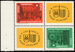 ** RDA 715/16 : Foire De Leipzig, La PAIRE En BLOCS De 4 Avec Vignette, TB - Used Stamps