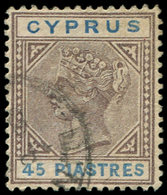 CHYPRE 33 : 45pi. Violet Et Bleu, Obl., TB - Autres & Non Classés