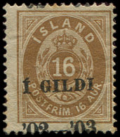 * ISLANDE 28B : 16a. Bistre, Dent. 14 X 13 1/2, TB - Neufs