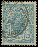 LUXEMBOURG 32 : 25c. Bleu, Obl., TB - 1859-1880 Armarios