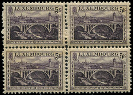 ** LUXEMBOURG 134 : 5f. Violet, BLOC De 4, TB - 1859-1880 Coat Of Arms