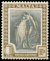 * MALTE 100 : 10s. Bistre Et Gris, TB - Malta (...-1964)