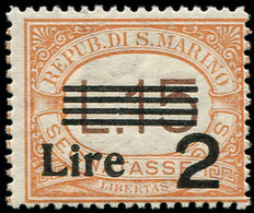 * SAINT MARIN Taxe 53 : 2l. Sur 15l. Orange, TB - Postage Due