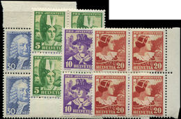 ** SUISSE 278/81 : La Série En BLOCS De 4 Bdf, TB - 1843-1852 Federale & Kantonnale Postzegels