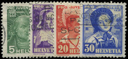 SUISSE 298/301 : Pro-Juventute, La Série Obl., TB - 1843-1852 Federal & Cantonal Stamps