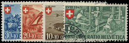 SUISSE 419/22 : Fête Nationale, La Série, Obl., TB - 1843-1852 Federal & Cantonal Stamps