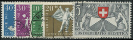 SUISSE 507/11 : La Série Obl., TB - 1843-1852 Timbres Cantonaux Et  Fédéraux