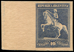 (*) ARGENTINE 10c. Bleu-gris, Essai NON EMIS Bdf Sur Papier Carton, TB - Andere & Zonder Classificatie