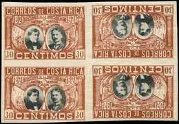 ** COSTA RICA 100a : 30c. Marron, 2 PAIRES TETE BECHE Se Tenant, TB - Costa Rica