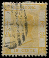 HONG KONG 13 : 16c. Jaune, Obl., TB - Autres & Non Classés