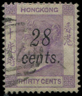 HONG KONG 28 : 28c. Sur 30c. Violet, Obl., TB - Other & Unclassified