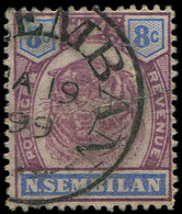 MALAYSIA  NEGRI SEMBILAN 9 : 8c. Violet-brun Et Outremer, Obl. Tête De Tigre, TB - Negri Sembilan