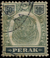 MALAYSIA  PERAK 26 : 50c. Vert Et Noir, Obl., TB - Perak