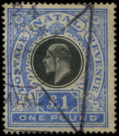 NATAL 72 : 1£. Outremer Et Noir, Obl., TB - Natal (1857-1909)