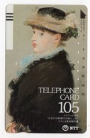 JAPON TELECARTE ANCIENNE NTT FRONTBAR BARCODE 350-009 PEINTURE AUGUSTE RENOIR - Peinture