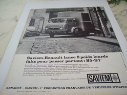 ANCIENNE PUBLICITE PASSER PARTOUT CAMION SAVIEM  RENAULT 1964 - Camion