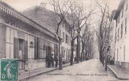 CPA  Collobrieres  (83)  Boulevard Du Promenoir Grand Café   Bourdier - Collobrieres