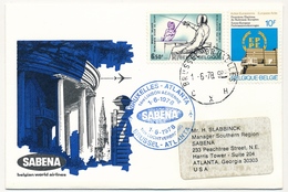 BELGIQUE - 2 Enveloppes SABENA - 1ere Liaison Aérienne - BRUXELLES - ATLANTA - 1/6/78 Et Retour - Autres & Non Classés