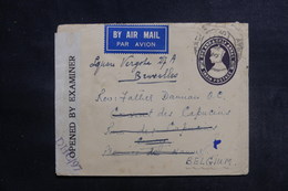 INDE - Entier Postal + Compléments Au Verso De Bombay Pour La Belgique En 1945 Avec Contrôle Postal - L 41241 - 1936-47 Roi Georges VI