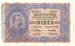 10 LIRE BIGLIETTO DI STATO EFFIGE UMBERTO I 19/05/1923 FDS-/FDS - Sonstige