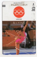 JAPON TELECARTE ANCIENNE NTT FRONTBAR BARCODE 390-048 Année 1987 J O - Jeux Olympiques