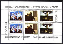 CROATIA 1993 Europa: Contemporary Art Sheetlet MNH / **  Michel 240-42 Kb - Croazia