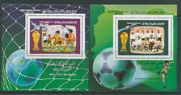 Libya 1986 Football Soccer World Cup, Space 2 S/s MNH - 1986 – Mexico