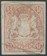 1867, 18 Kr. Dunkelzinnoberrot, Segmentstempel ALTDROSSENFELD, Feinst (kleine Bugspur), Mi. 220.- -> Automatically Gener - Sonstige & Ohne Zuordnung